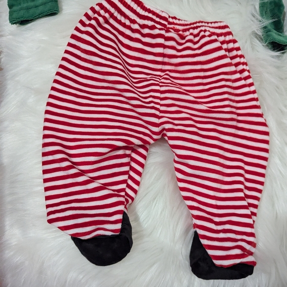 Zara Christmas Collection Baby Velour Elf Two-piece Outfit Pajamas 1-6 mos New! - Picture 4 of 9